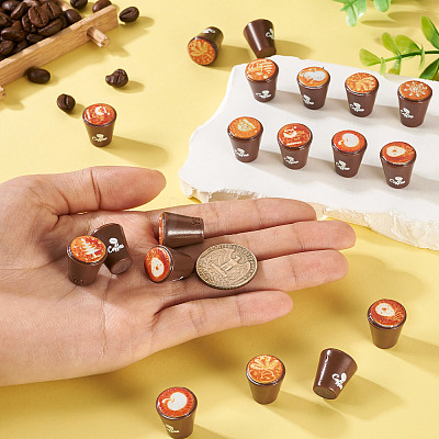 25Pcs Resin Coffee Model Ornaments AJEW-TA0002-78-1