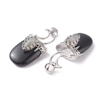 Natural Black Obsidian Pendants G-F639-09E-P-1