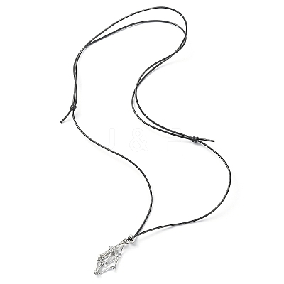 Brass Macrame Pouch Empty Stone Holder for Pendant Necklaces Making NJEW-JN04547-02-1