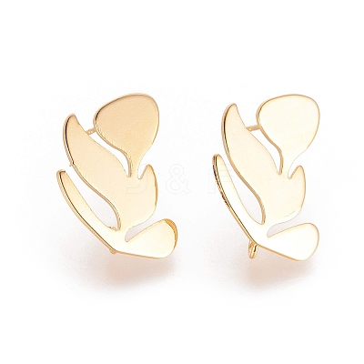 Brass Ear Stud Findings X-KK-T027-64G-1