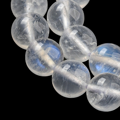 Natural Rainbow Moonstone Round Bead Strands G-M263-D-02A-1