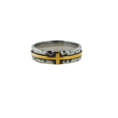Retro 304 Stainless Steel Cross Finger Rings WG707A1-02-1