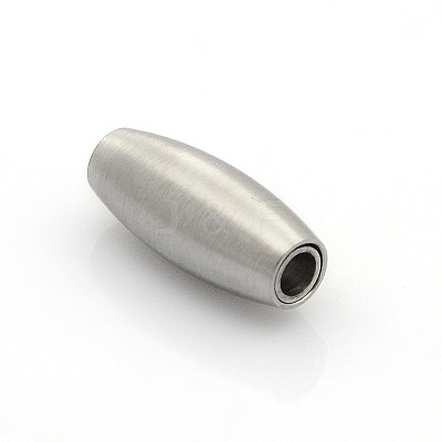 Tarnish Resistant 304 Stainless Steel Matte Surface Magnetic Clasps with Glue-in Ends STAS-O042-B-12-1