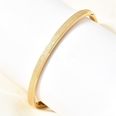 Frosted 304 Stainless Steel Hinged Bangles BJEW-H644-09G-1