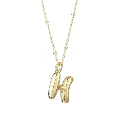 1Pc Initial Letter Brass Pendant Necklaces NJEW-YW0001-24H-1