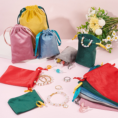24Pcs 24 Styles Velvet Bags Drawstring Jewelry Pouches TP-BC0001-09-1