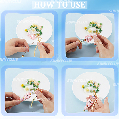 6Pcs Iron & Alloy Bookmarks with Beadable Bar Pendant AJEW-SC0003-11-1