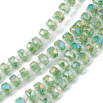 Transparent Electroplate Glass Beads Strands EGLA-F153-AB06-1