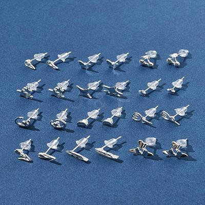 2 Pairs Alloy Stud Earrings for Women EJEW-FS0001-27J-1