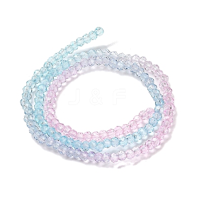 Transparent Painted Glass Beads Strands X-DGLA-A034-T1mm-A22-1