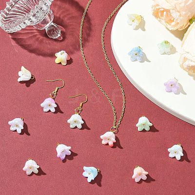 90Pcs 9 Styles Acrylic Pendants PALLOY-CJ00072-1
