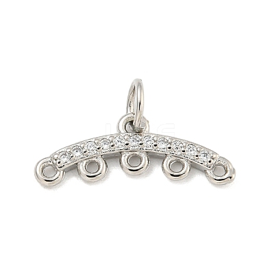 Brass Micro Pave Clear Cubic Zirconia Chandelier Component Links KK-NH0003-01P-1