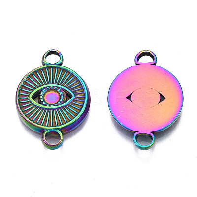 Rack Plating Rainbow Color 304 Stainless Steel Enamel Links Connectors STAS-S119-124-1