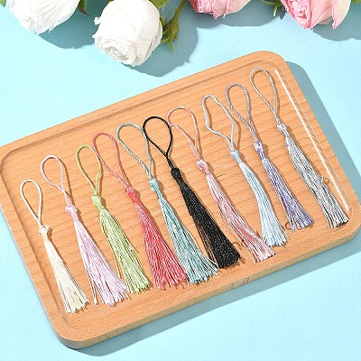 100Pcs 10 Colors Polyester Tassel Decorations OCOR-YW0001-21-1