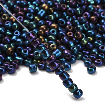 6/0 Electroplated Iris Round Glass Seed Beads X-SEED-A009-4mm-604-1