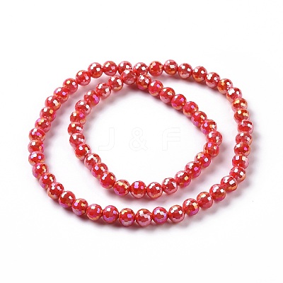 Electroplate Glass Beads Strands GLAA-E036-14D-1