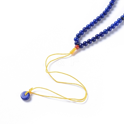 Natural Lapis Lazuli Pendant Necklaces NJEW-G332-05G-1