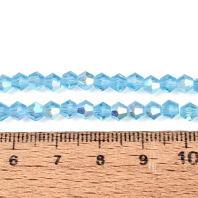 AB Color Plated Transparent Glass Beads Strands GLAA-G127-01-02M-1