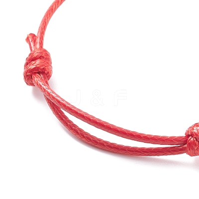 Natural Carnelian Disc Beaded Cord Bracelet BJEW-JB07686-02-1