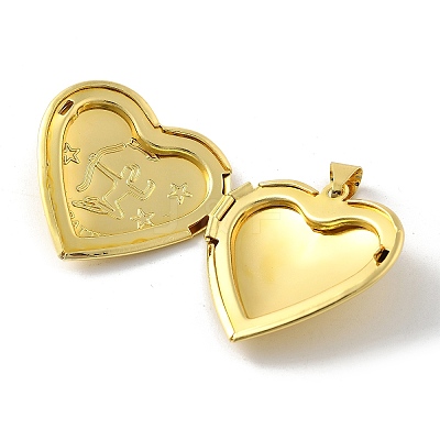 Brass Locket Pendants KK-C092-25G-08-1