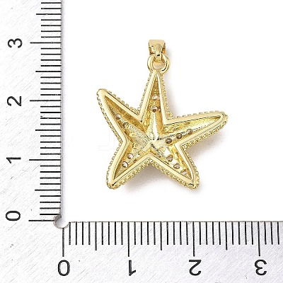 Brass Enamel & Clear Cubic Zirconia Pendants KK-G603-01G-03-1