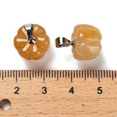 Natural Yellow Aventurine Pumpkin Charms G-K338-27P-04-1