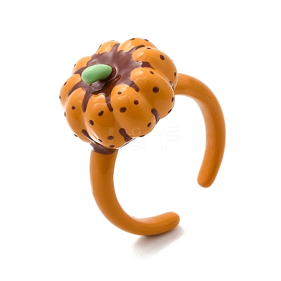 Brass Enamel Cuff Rings for Women RJEW-A087-01A-1