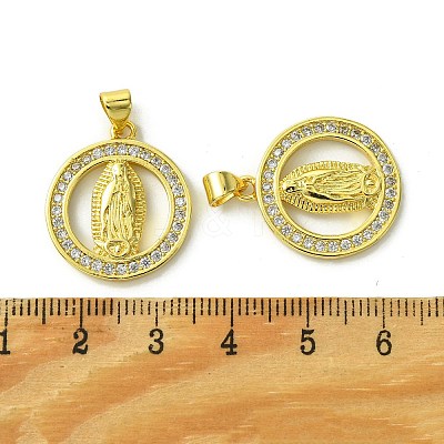 Brass Micro Pave Cubic Zirconia Pendants KK-H472-53F-G-1