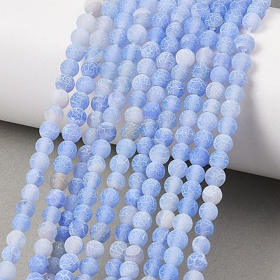 Natural Crackle Agate Beads Strands G-G055-4mm-7-1