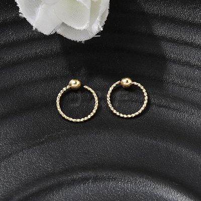 Brass Ball Captive Bead Nose Ring AJEW-G075-01G-01-1