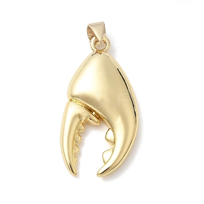 Crab Claw Charms Brass Pendants KK-H529-57B-G-1