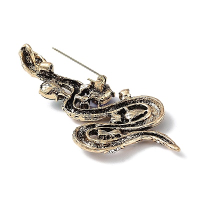 Tibetan Style Alloy Pave Colorful Rhinestone Brooch JEWB-M035-11AG-1