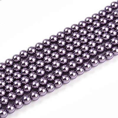 Baking Paint Pearlized Glass Pearl Bead Strands HY-N002-3mm-A14-1