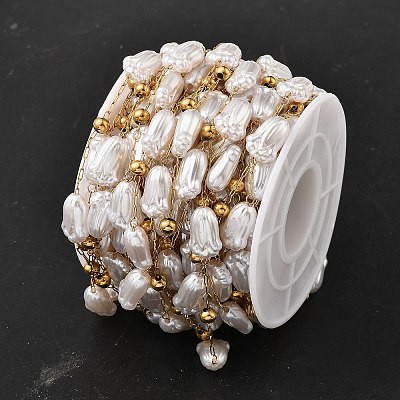 Ion Plating(IP) 304 Stainless Steel Flower Link Chains CHS-H034-03G-02-1