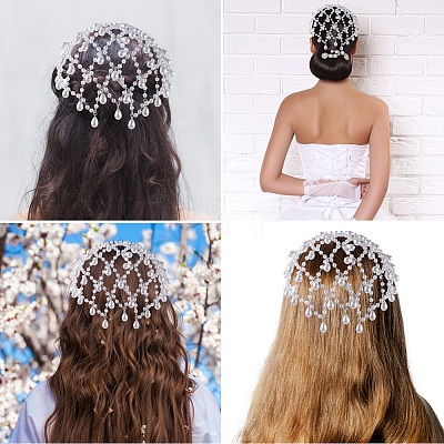 Imitation Pearls Hair Bands for Women Girls AJEW-WH20033-107-1