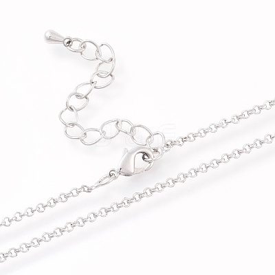 Brass Rolo Chain Necklaces Making MAK-L025-04P-1