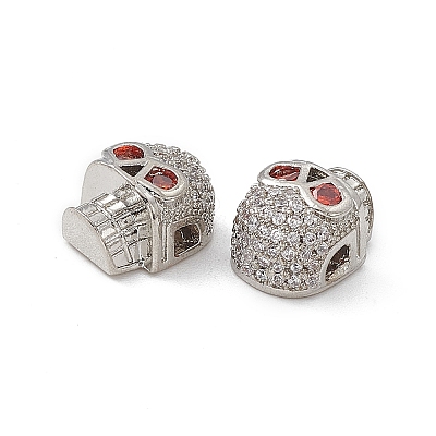 Brass Micro Pave Cubic Zirconia Beads KK-E068-VB481-1-1