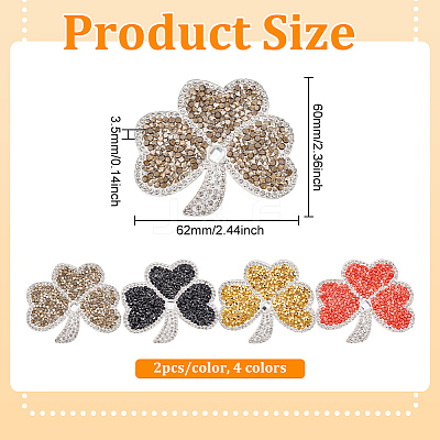 8Pcs 4 Colors Plastic Hotfix Rhinestones DIY-FG0003-62-1