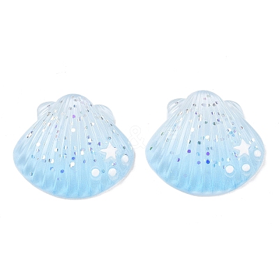 Opaque Resin & Paillette Cabochons X-RE-CBA6E1B-01A-1