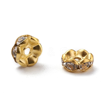 Iron Crystal Rhinestone Spacer Beads RB-A007-6MM-G-1