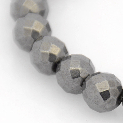 Non-Magnetic Hematite Stretch Bracelets BJEW-J101B-01-1