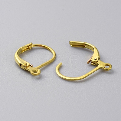 Brass Leverback Earring Findings KK-WH0044-142C-G-1