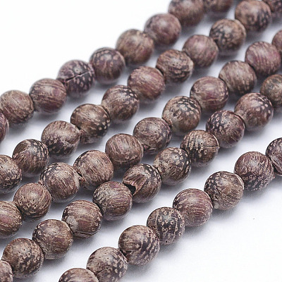 Natural Sandalwood Beads Strands WOOD-P011-01-4mm-1
