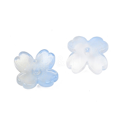 Two Tone Transparent Glass Bead Caps GLAA-Z020-02-1
