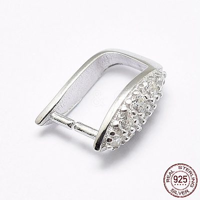 Anti-Tarnish Rhodium Plated 925 Sterling Silver Micro Pave Cubic Zirconia Pendant Bails STER-P034-21P-1