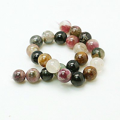 Natural Multicolor Tourmaline Beads strands G-C076-8mm-10-1
