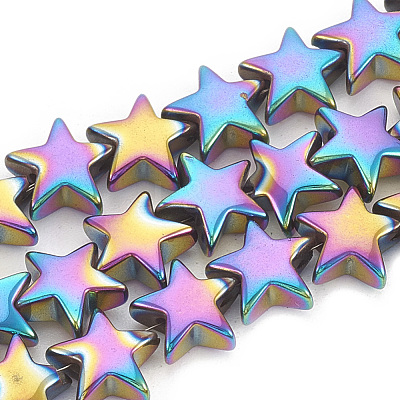 Electroplate Non-magnetic Synthetic Hematite Beads Strands G-N0321-08D-1