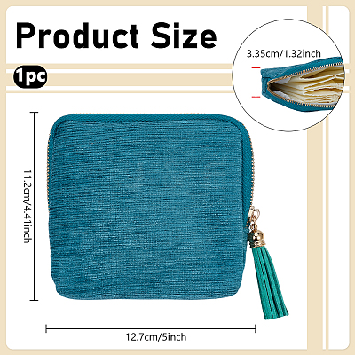Cloth Jewelry Storage Zipper Bags with Tassel for Earrings Rings Bracelets Necklaces AJEW-WH0596-664C-1