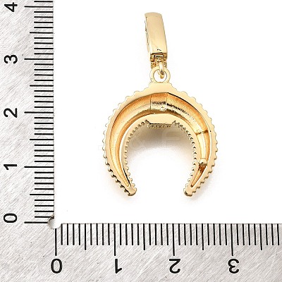 Brass Micro Pave Clear Cubic Zirconia Pendants KK-D255-12G-1
