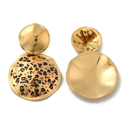 304 Stainless Steel Enamel Stud Earrings EJEW-Z084-15G-04-1